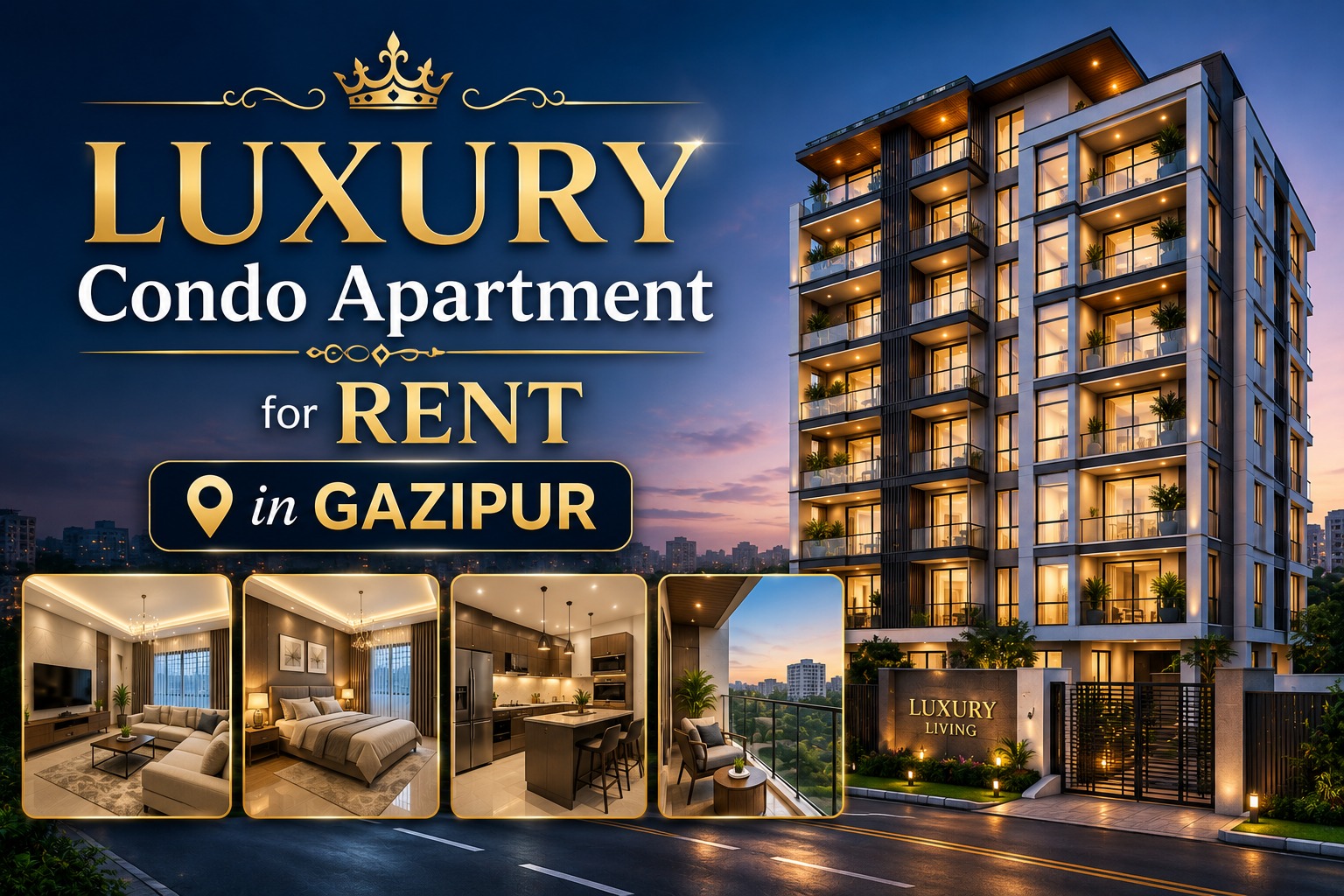 Luxury Condo Apartment for Rent in Gazipur