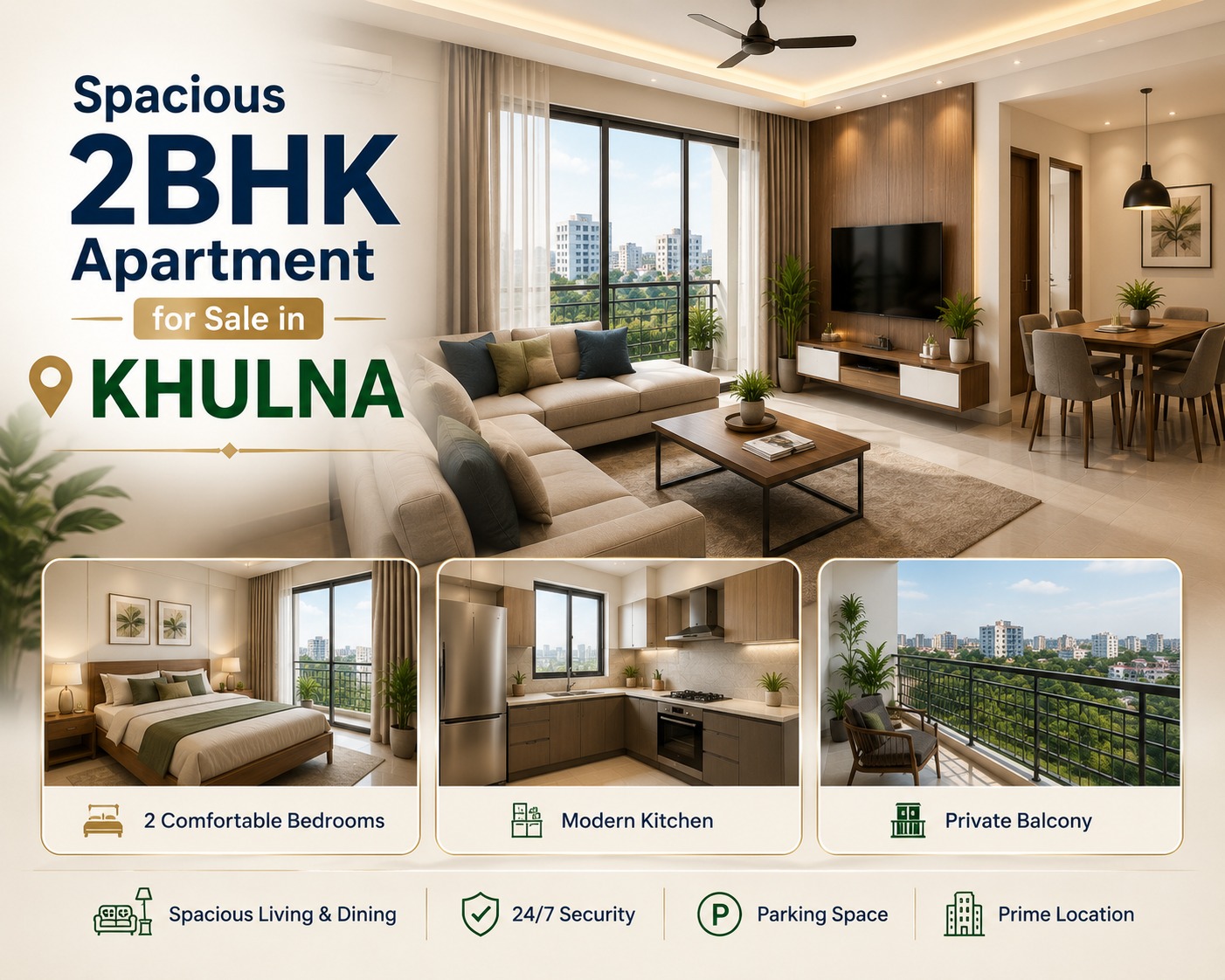 Spacious 2BHK Apartment for Sale in Khulna