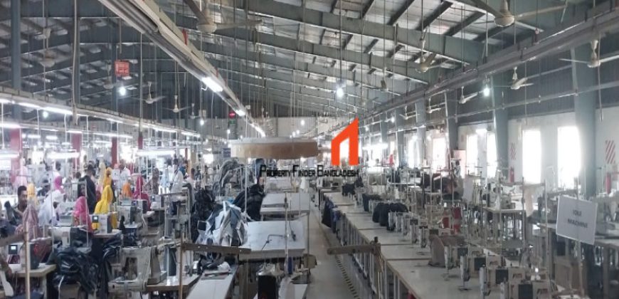 1,24,000 sft Factory Shed with 2,00,000 sft Open Land for Rent in Zirabo, Ashulia